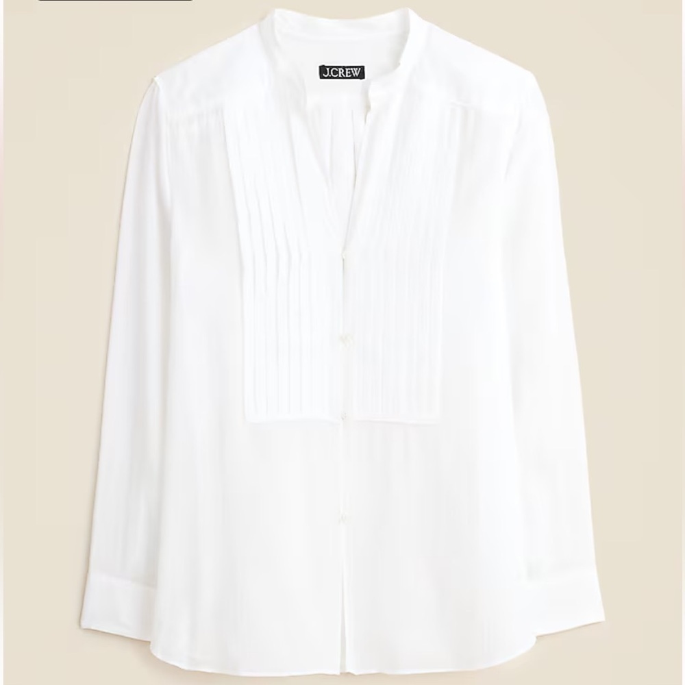 J crew white Pintuck top in cotton voile